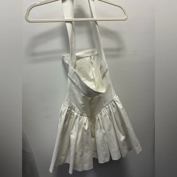 Helsa white halter mini dress